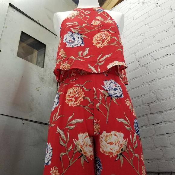 Romeo and Juliet couture floral backless jumpsuit size small - Picture 4 of 10